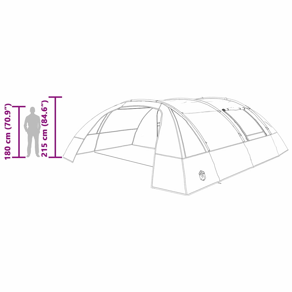 vidaXL Tunneltent met dak met opslag Groen en Wit 700 x 590 x 215 cm