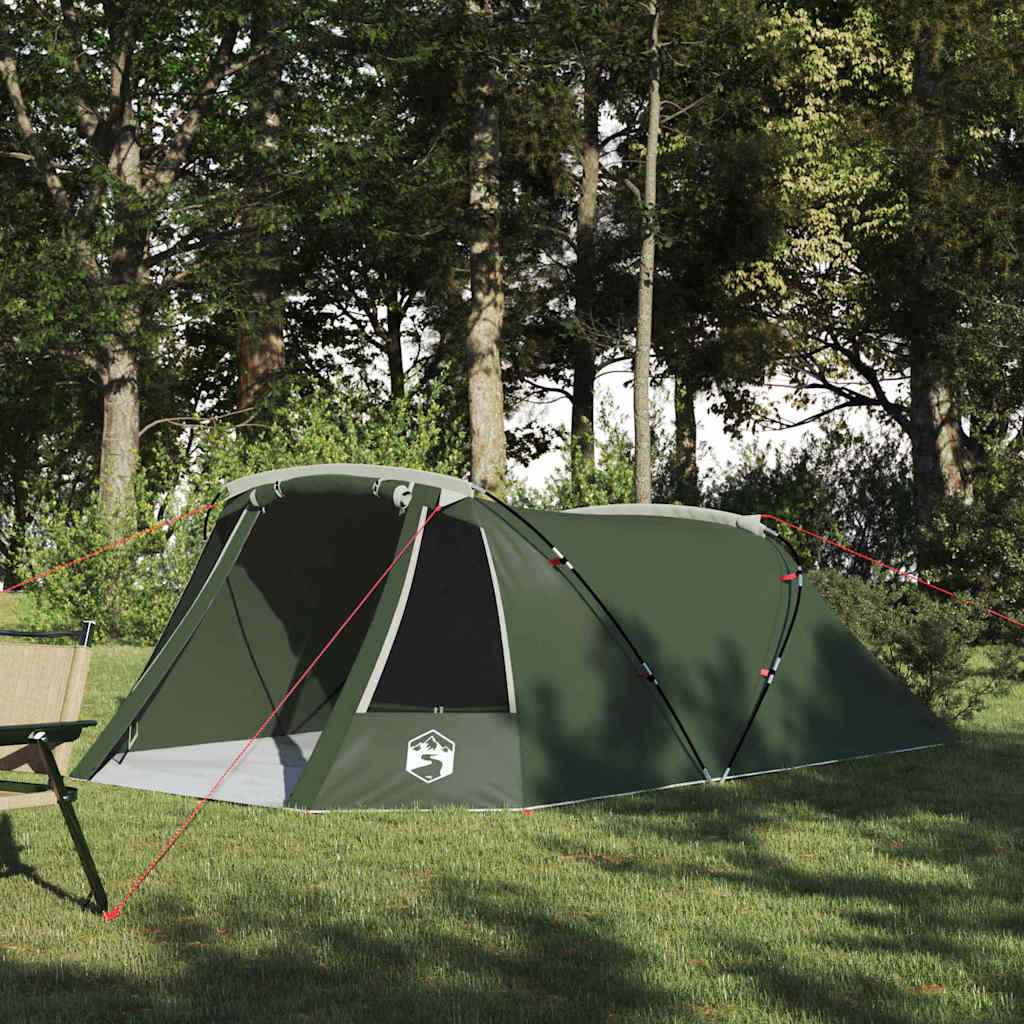 vidaXL Tunneltent met dak met opslag Groen en Wit 328 x 228 x 115 cm
