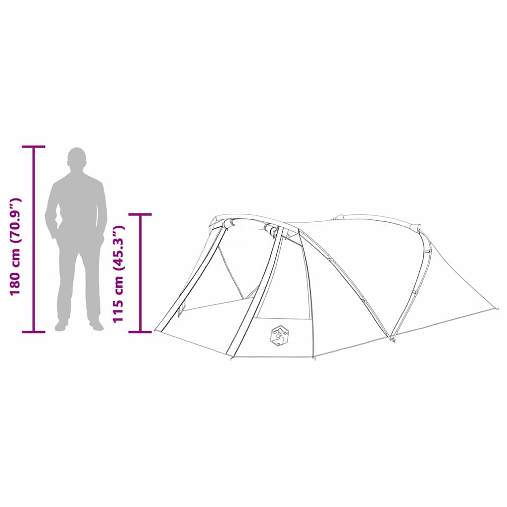 vidaXL Tunneltent met dak met opslag Groen en Wit 328 x 228 x 115 cm