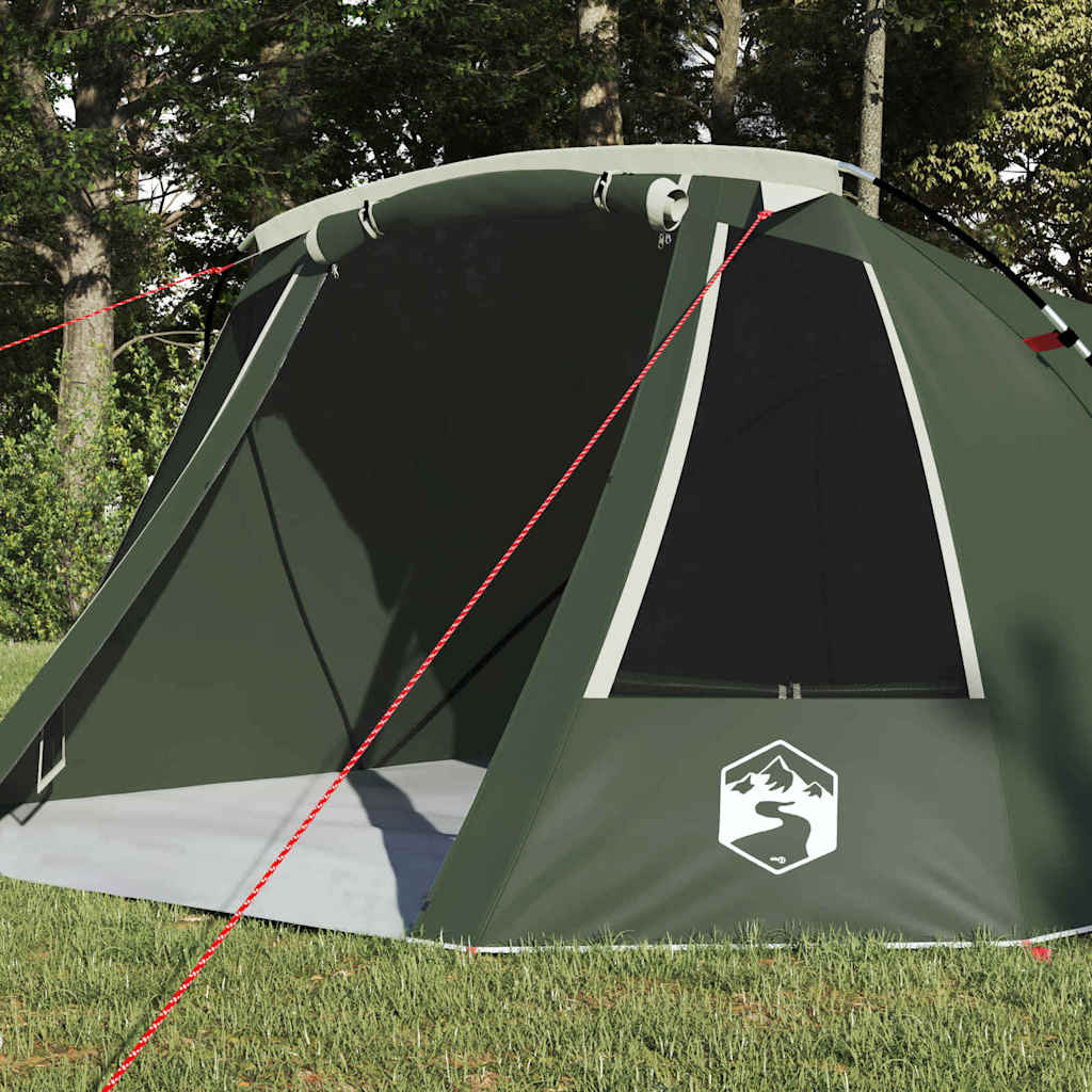 vidaXL Tunneltent met dak met opslag Groen en Wit 328 x 228 x 115 cm
