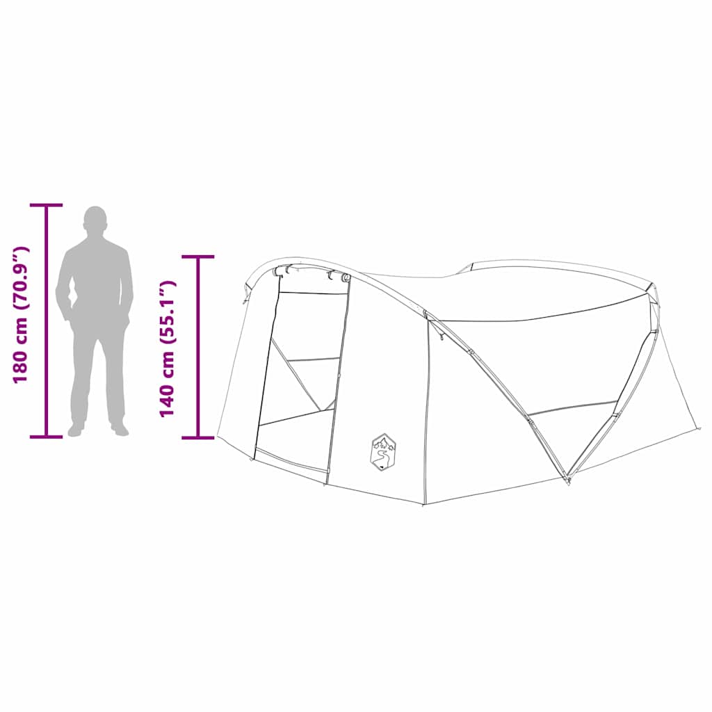 vidaXL Tunneltent met dak met opslag Groen en Wit 318 x 275 x 140 cm