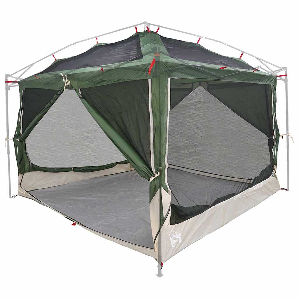 vidaXL Binnentent met dak met opslag Groen en Grijs 300 x 300 x 250 cm