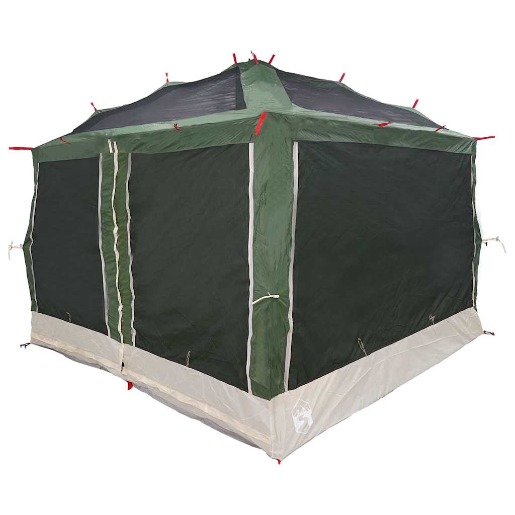 vidaXL Binnentent met dak met opslag Groen en Grijs 300 x 300 x 250 cm
