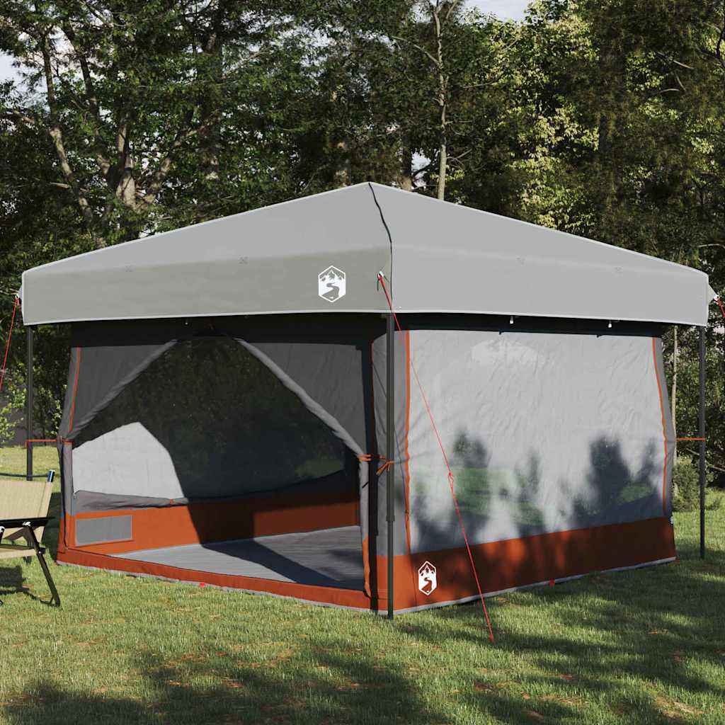 vidaXL Binnentent met dak met opslag Groen en Grijs 300 x 300 x 250 cm