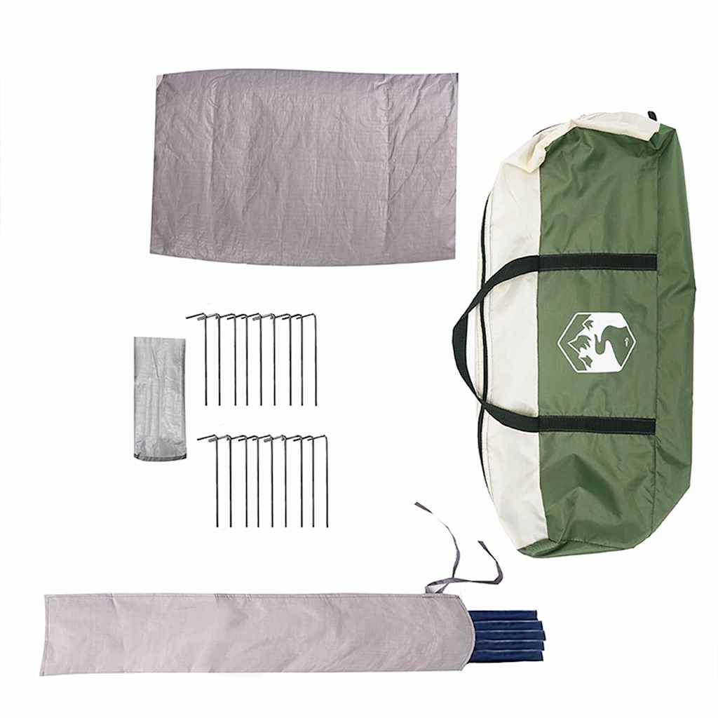 vidaXL Teepee Tent met dak met opslag Groen en Wit 490 x 410 x 210 cm