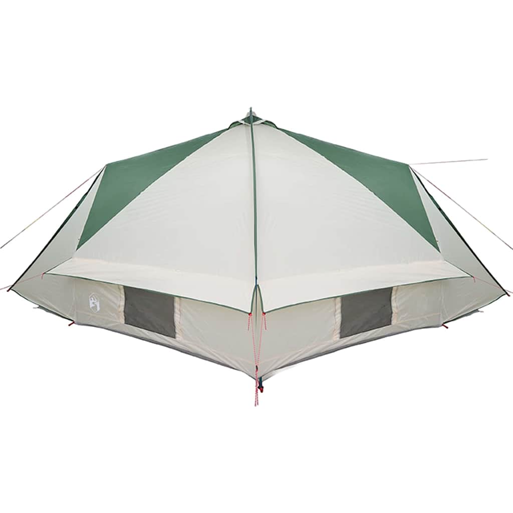 vidaXL Teepee Tent met dak met opslag Groen en Wit 490 x 410 x 210 cm