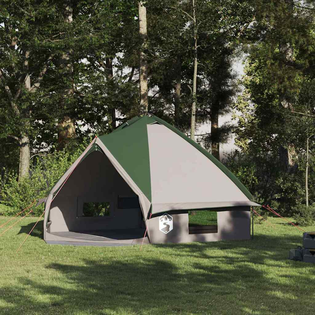 vidaXL Teepee Tent met dak met opslag Groen en Wit 490 x 410 x 210 cm