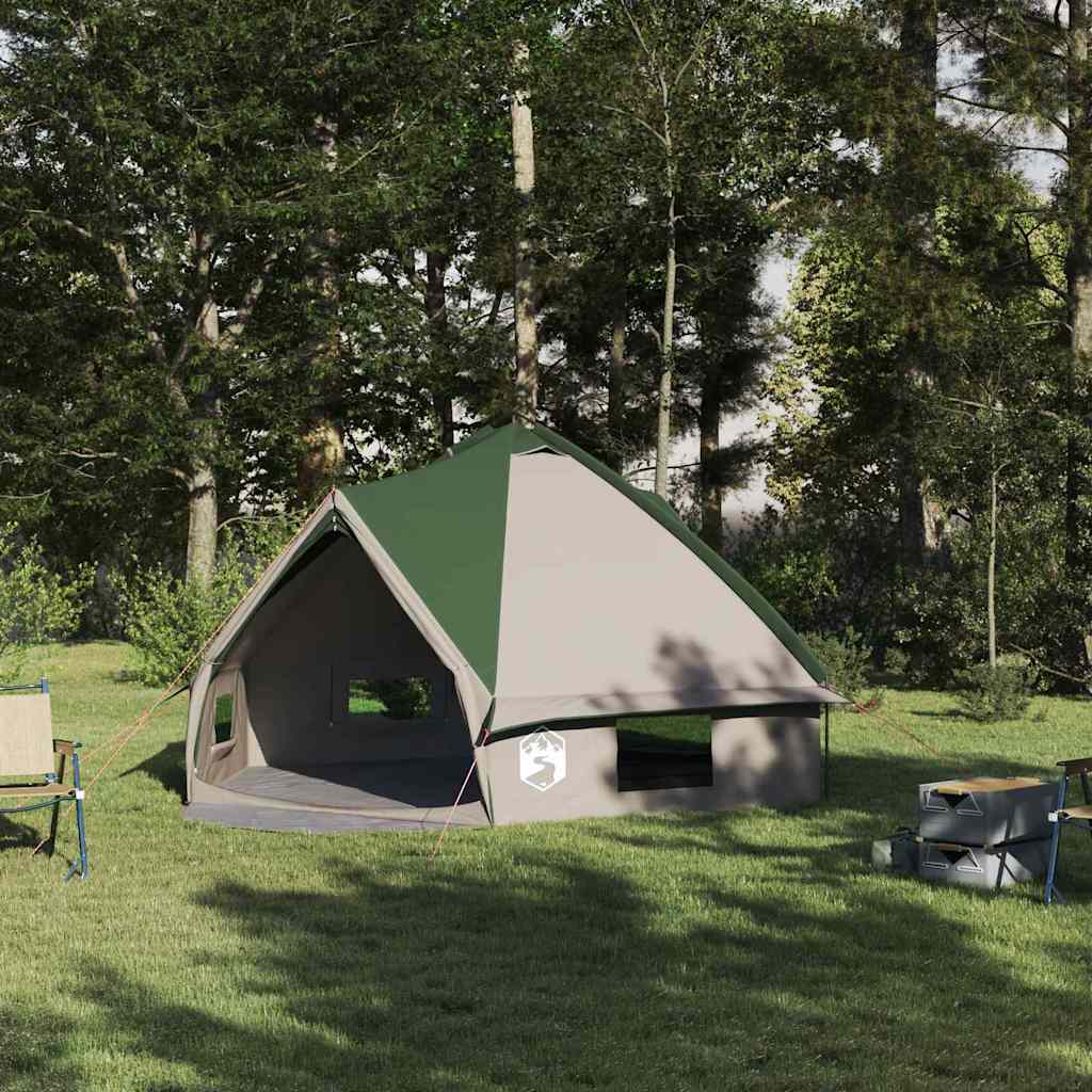 vidaXL Teepee Tent met dak met opslag Groen en Wit 490 x 410 x 210 cm