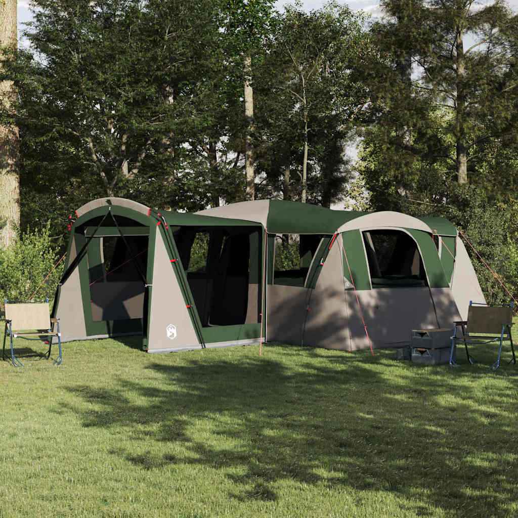 vidaXL Gezinstent met dak met opslag Groen en Wit 745 x 700 x 217 cm