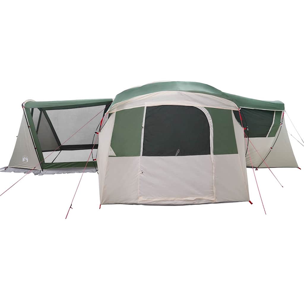 vidaXL Gezinstent met dak met opslag Groen en Wit 745 x 700 x 217 cm