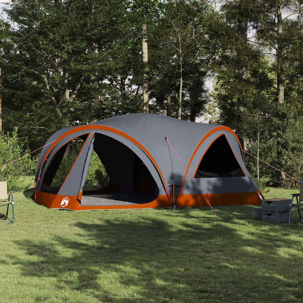 vidaXL Gezinstent met dak met opslag Groen en Grijs 460 x 430 x 214 cm