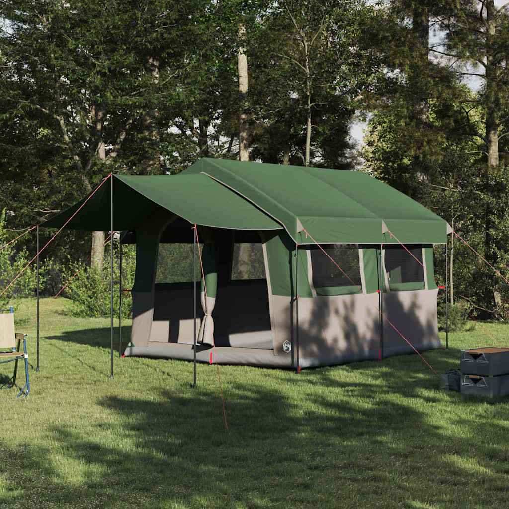 vidaXL Gezinstent met dak met opslag Groen en Wit 324 x 255 x 230 cm