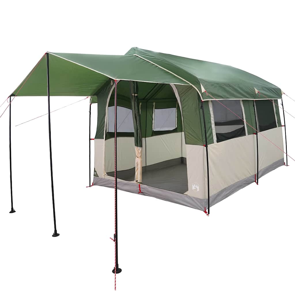 vidaXL Gezinstent met dak met opslag Groen en Wit 324 x 255 x 230 cm
