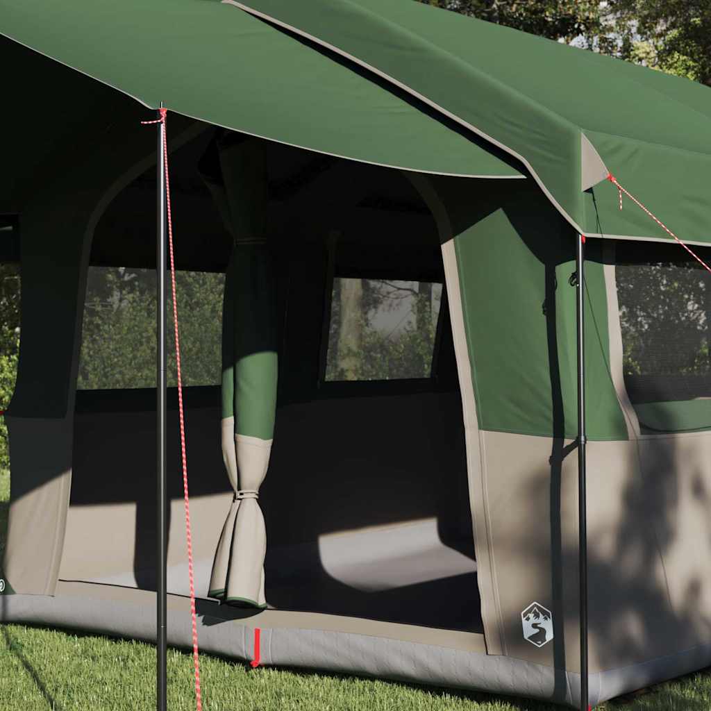 vidaXL Gezinstent met dak met opslag Groen en Wit 324 x 255 x 230 cm