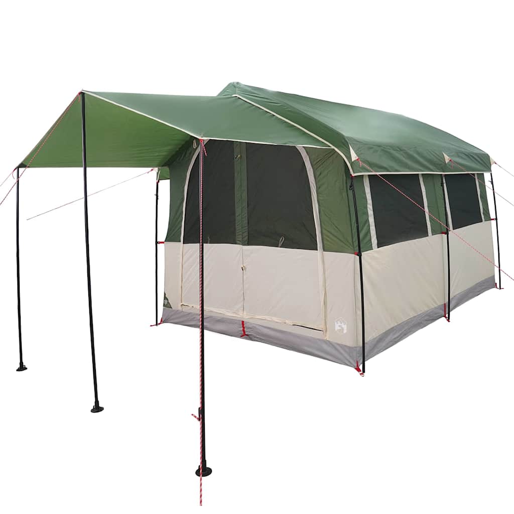 vidaXL Gezinstent met dak met opslag Groen en Wit 324 x 255 x 230 cm