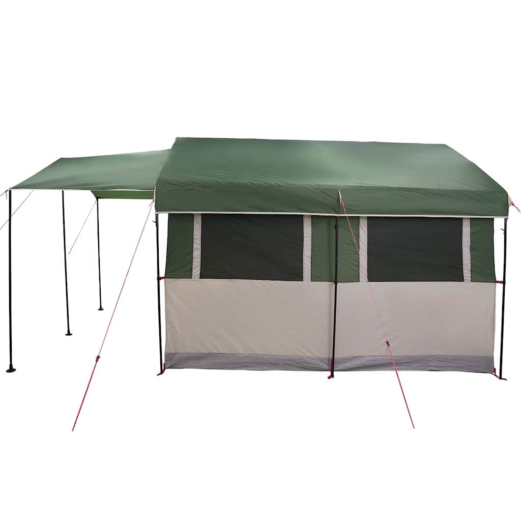 vidaXL Gezinstent met dak met opslag Groen en Wit 324 x 255 x 230 cm