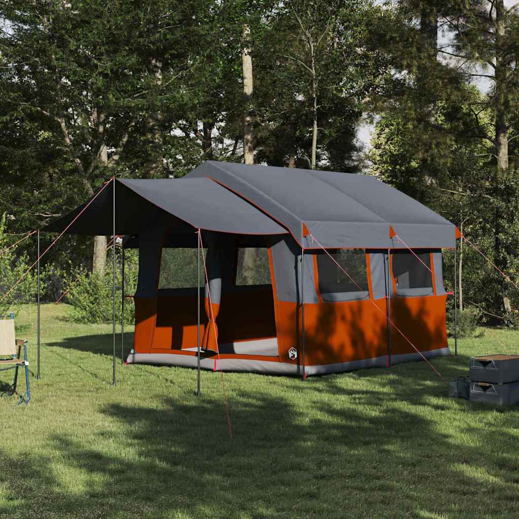 vidaXL Gezinstent met dak met opslag Groen en Wit 324 x 255 x 230 cm