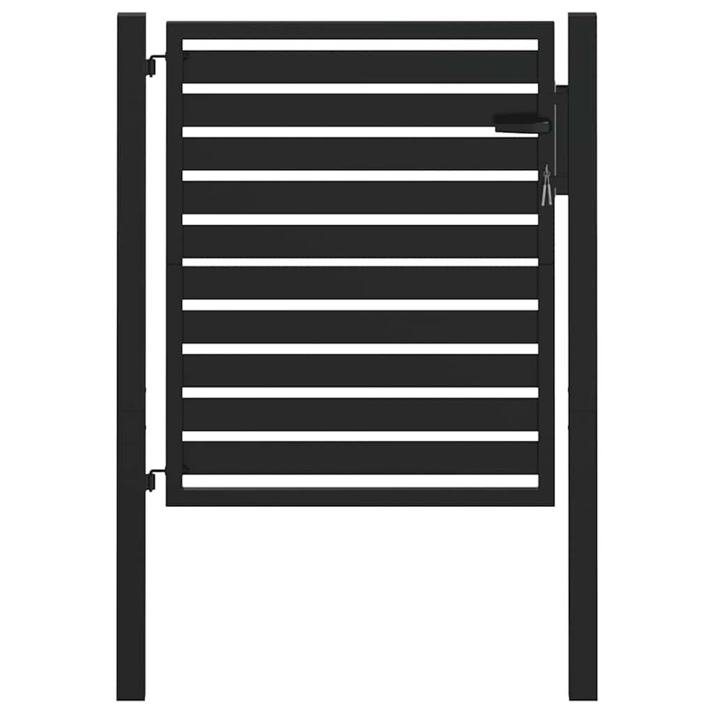 vidaXL Tuinhek afsluitbaar 100x180 cm aluminium zwart