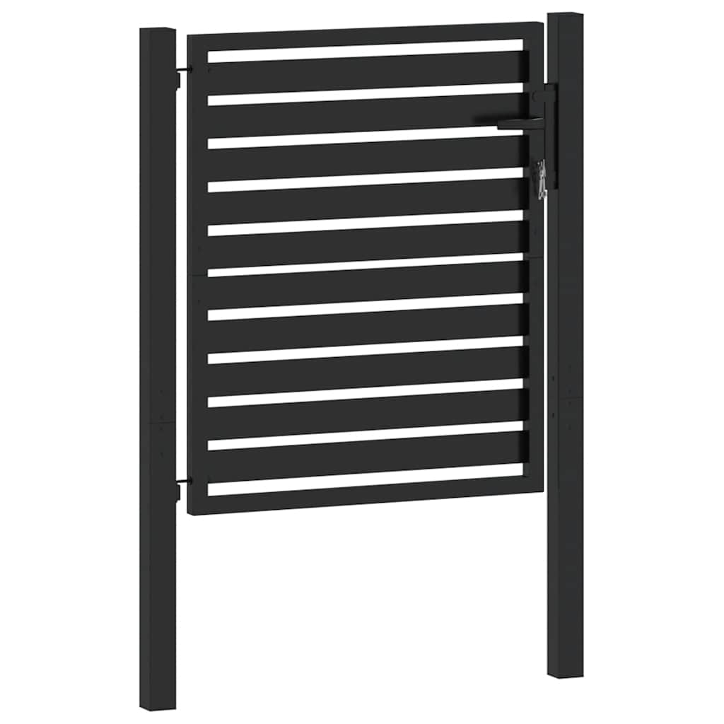 vidaXL Tuinhek afsluitbaar 100x180 cm aluminium zwart