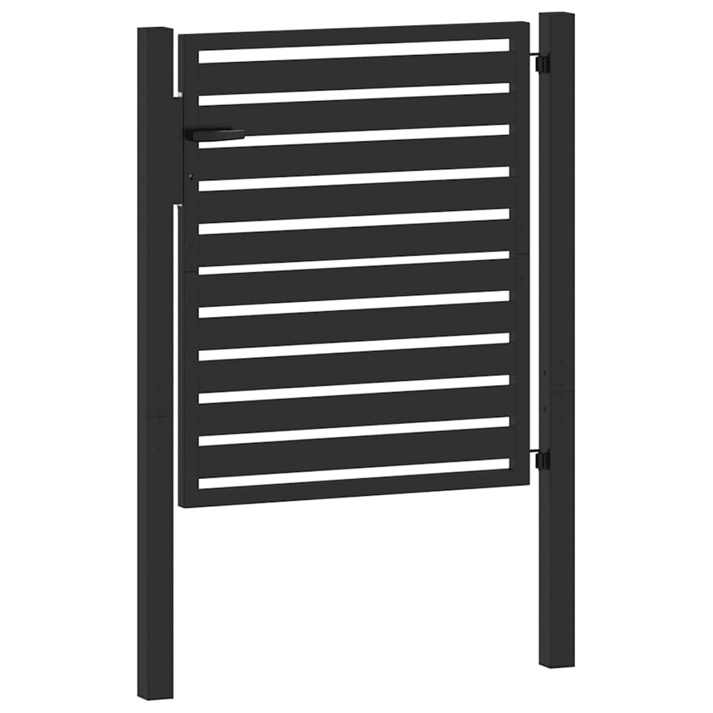 vidaXL Tuinhek afsluitbaar 100x180 cm aluminium zwart