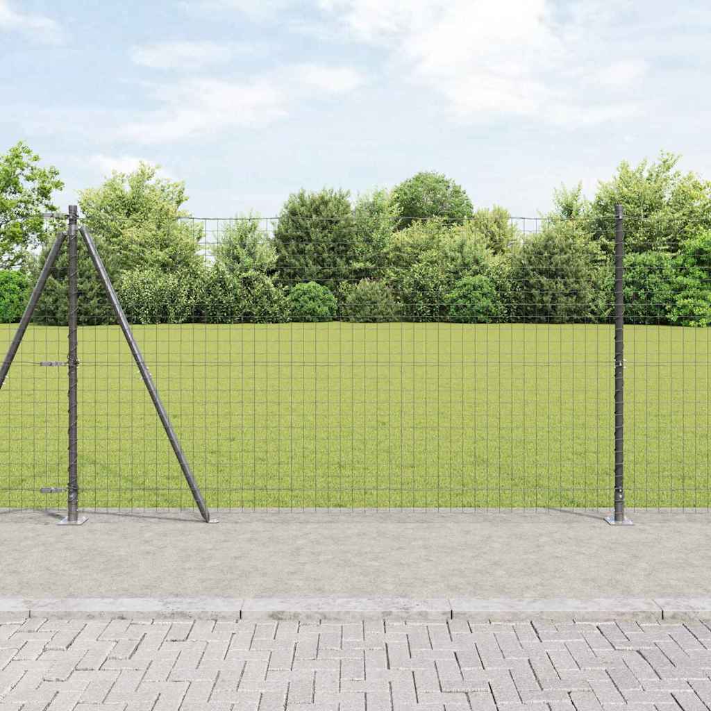 vidaXL Hekpaal met betonnen voet 26 st Groen Gepoedercoat staal