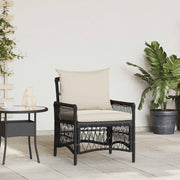 vidaXL Ligbed met Kussens Zwart 60x70x78 cm Poly Rattan