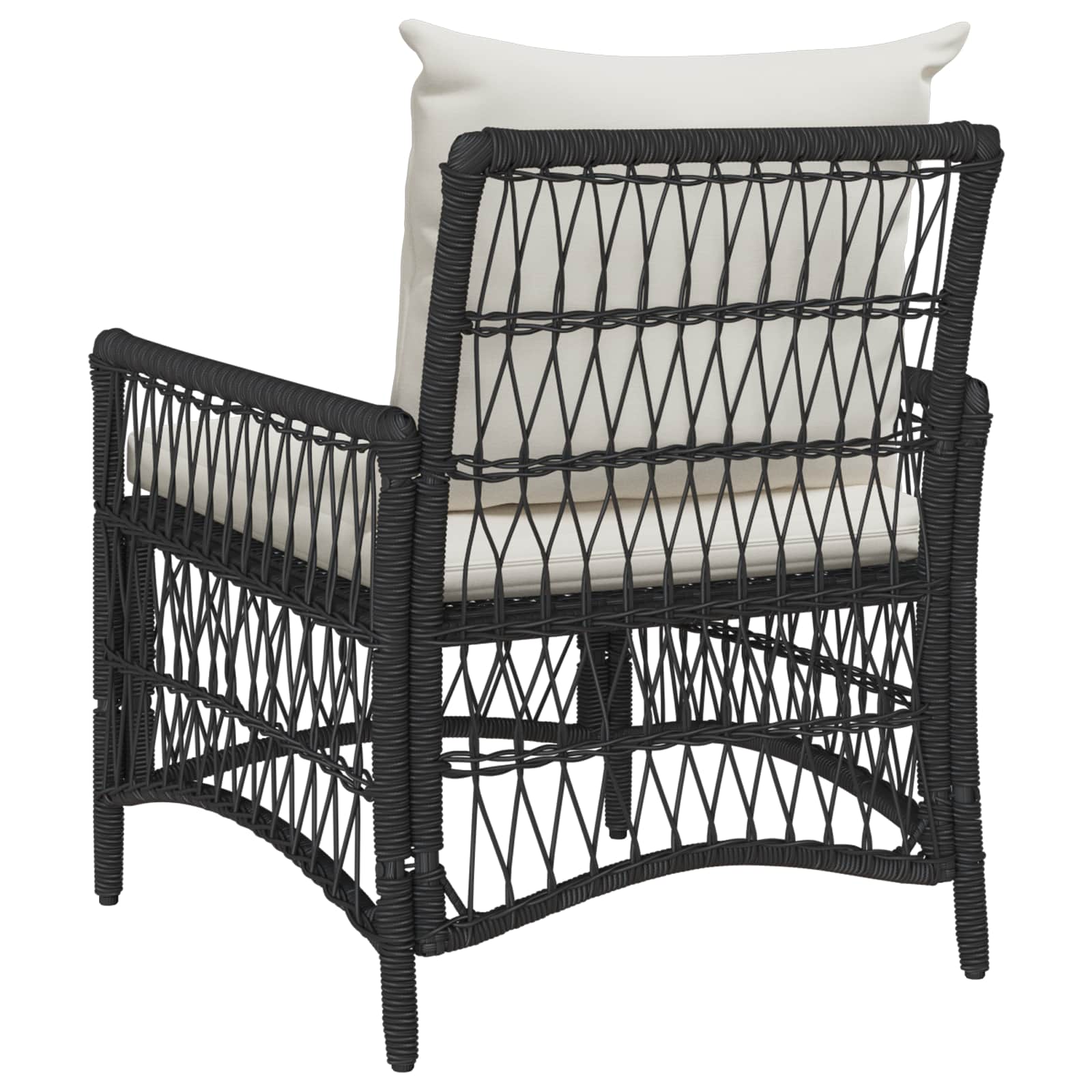 vidaXL Ligbed met Kussens Zwart 60x70x78 cm Poly Rattan