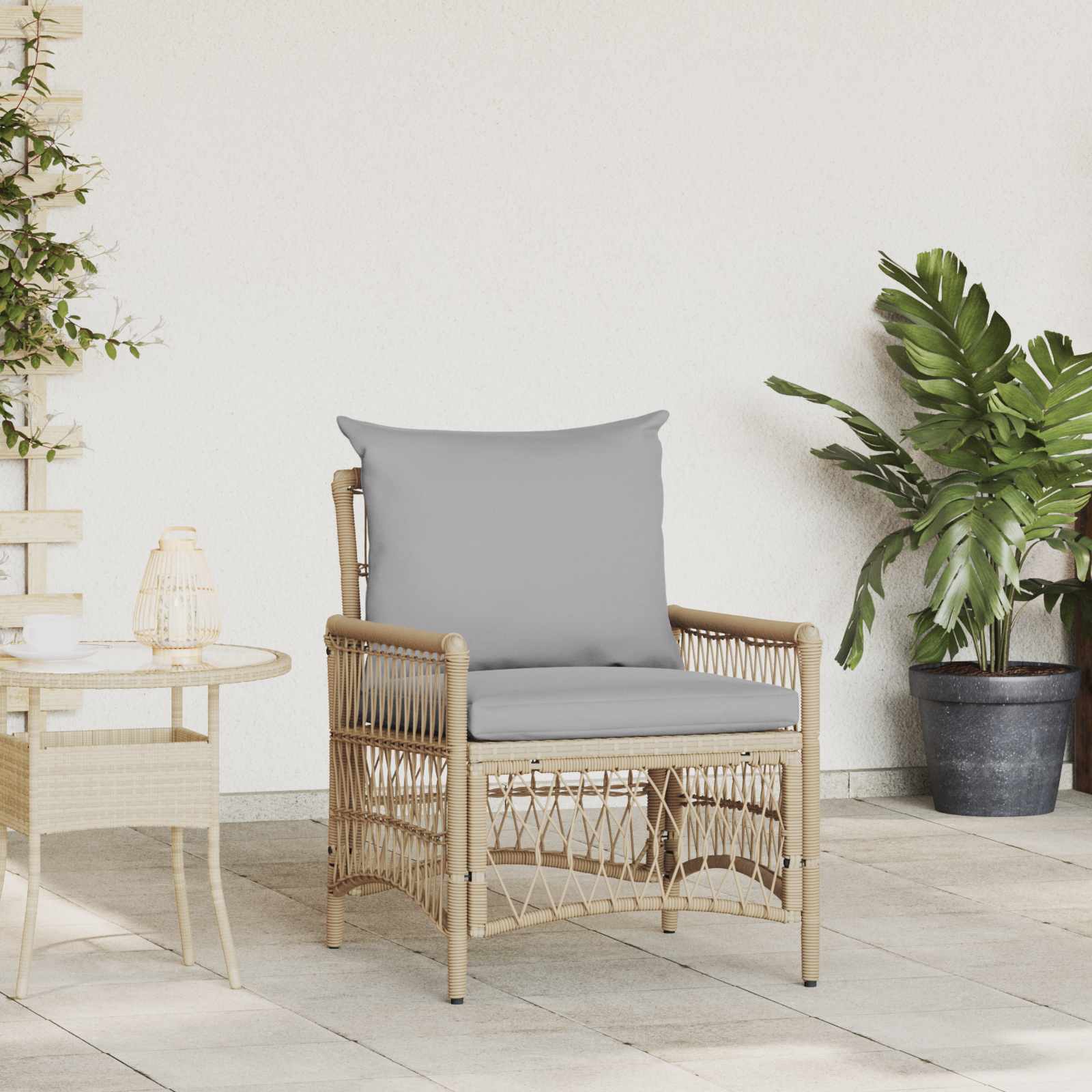 vidaXL Ligbed met Kussens Zwart 60x70x78 cm Poly Rattan