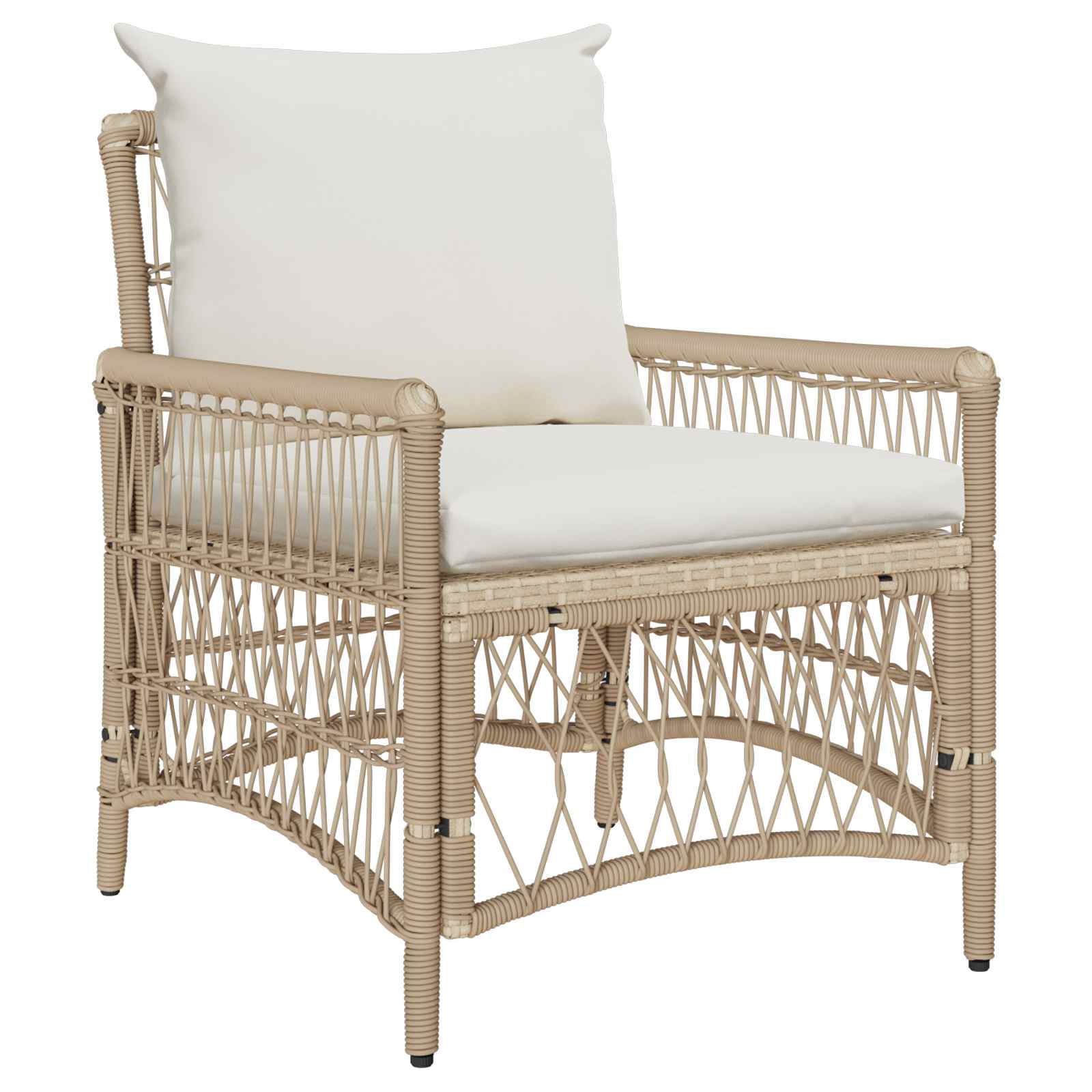 vidaXL Ligbed met Kussens Zwart 60x70x78 cm Poly Rattan
