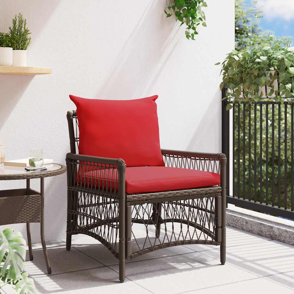 vidaXL Ligbed met Kussens Zwart 60x70x78 cm Poly Rattan