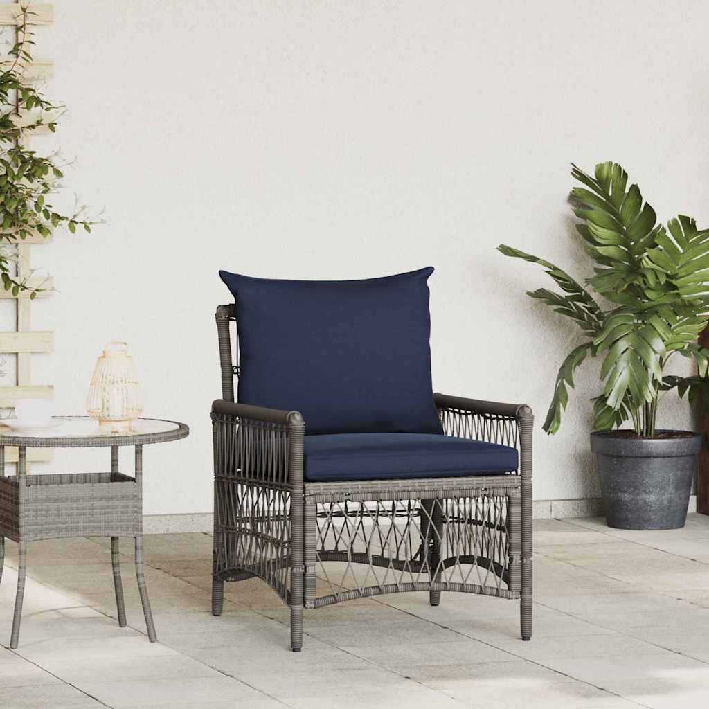 vidaXL Ligbed met Kussens Zwart 60x70x78 cm Poly Rattan