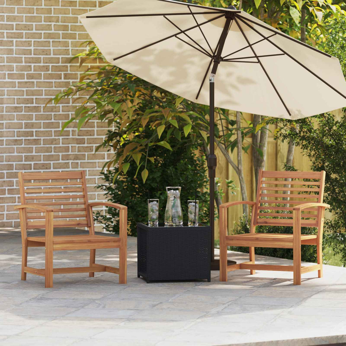 vidaXL Tuinbank Naturel 110 x 64 x 76.5 cm Massief teakhout