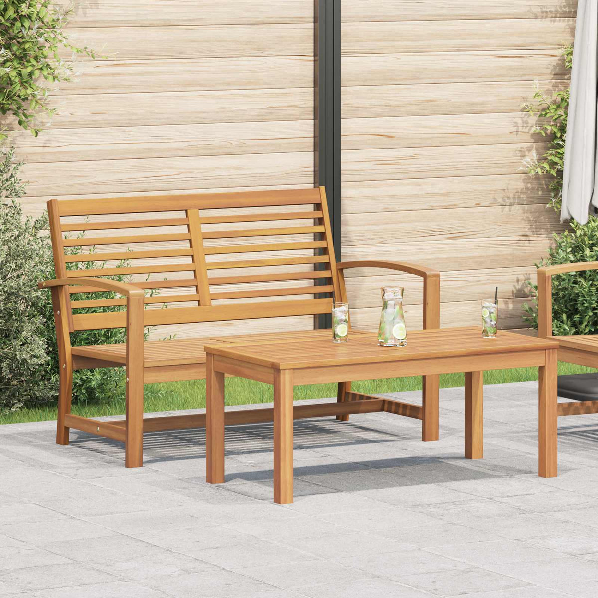vidaXL Tuinbank Naturel 110 x 64 x 76.5 cm Massief teakhout