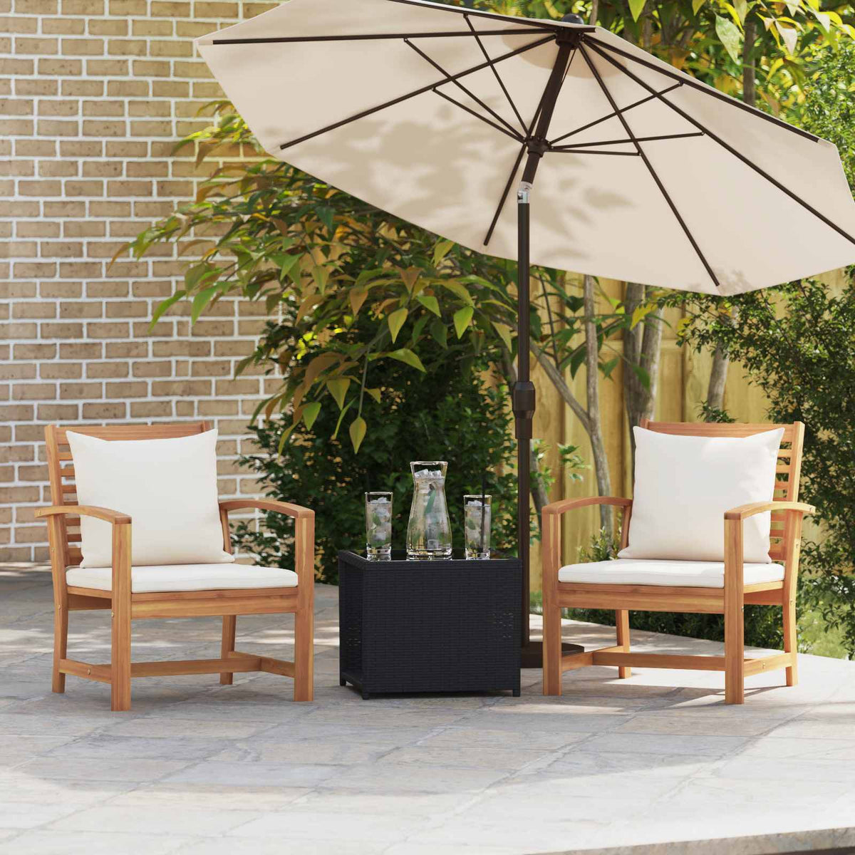 vidaXL Tuinbank Naturel 110 x 64 x 76.5 cm Massief teakhout