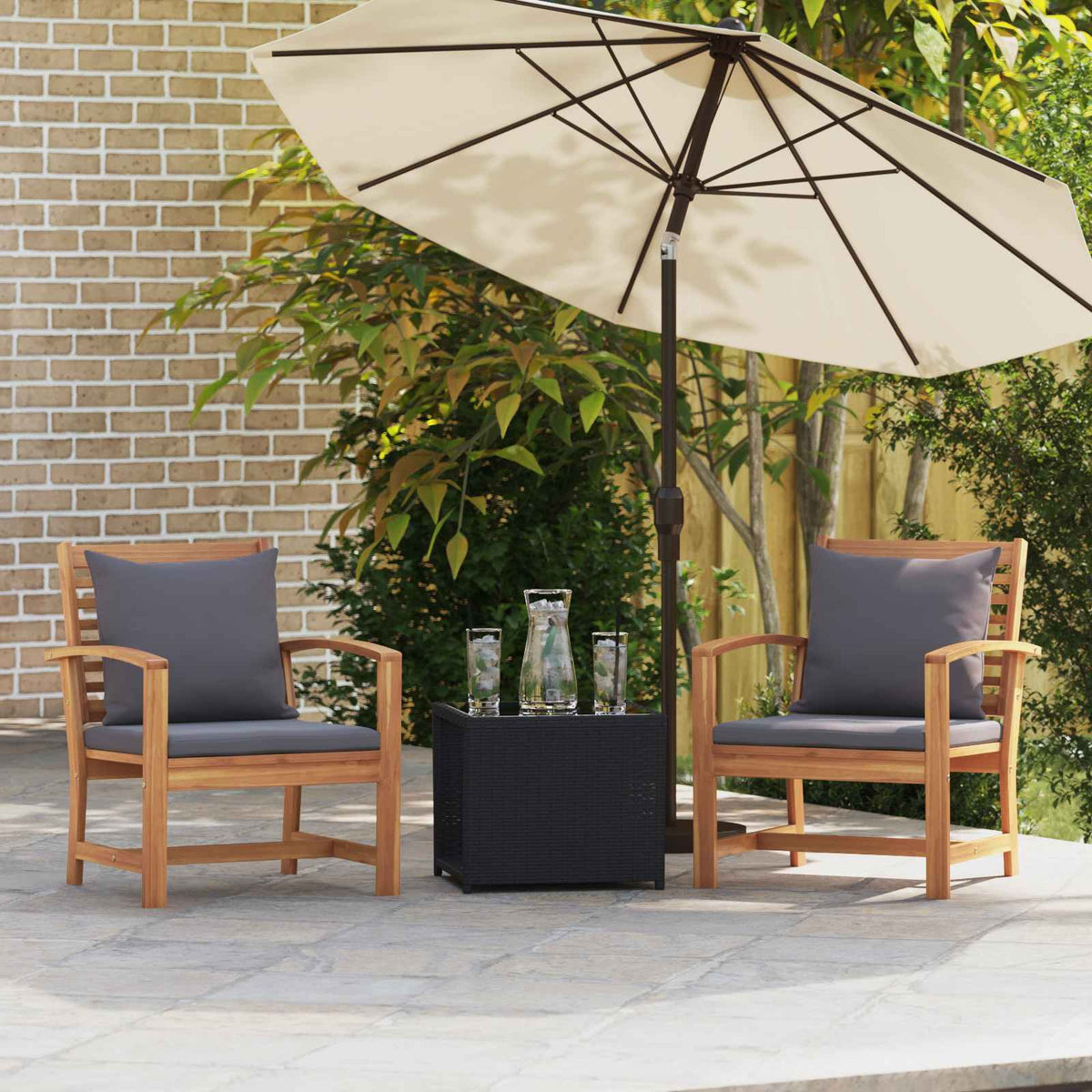 vidaXL Tuinbank Naturel 110 x 64 x 76.5 cm Massief teakhout
