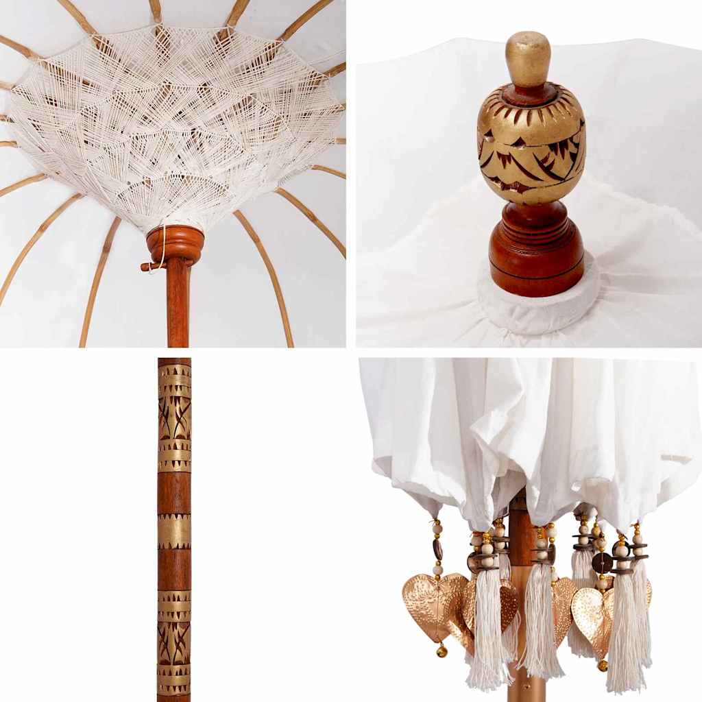 vidaXL Balinese Parasol Crème (180-190) x 260 cm