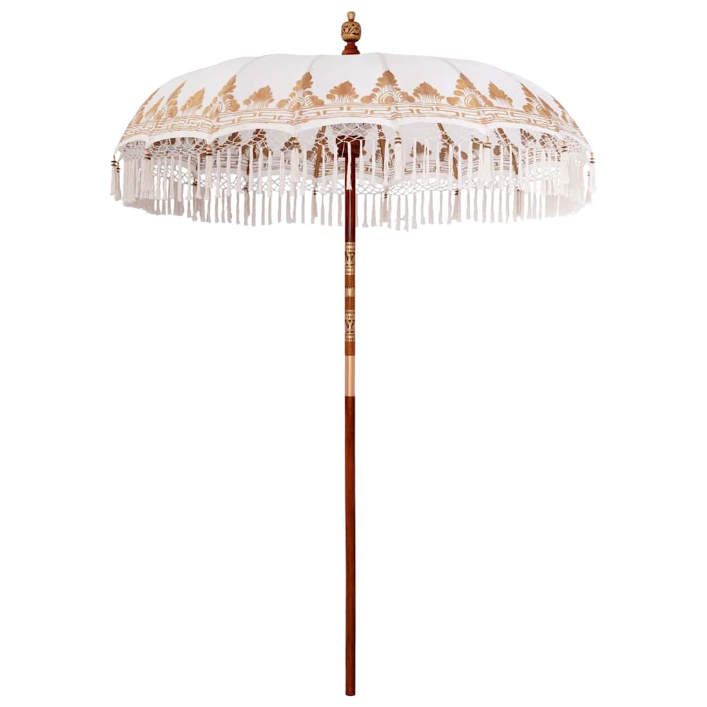 vidaXL Balinese Parasol Crème (210-220) x 260 cm