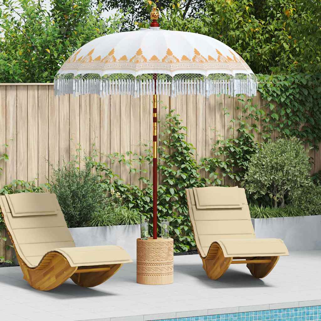 vidaXL Balinese Parasol Crème (210-220) x 260 cm