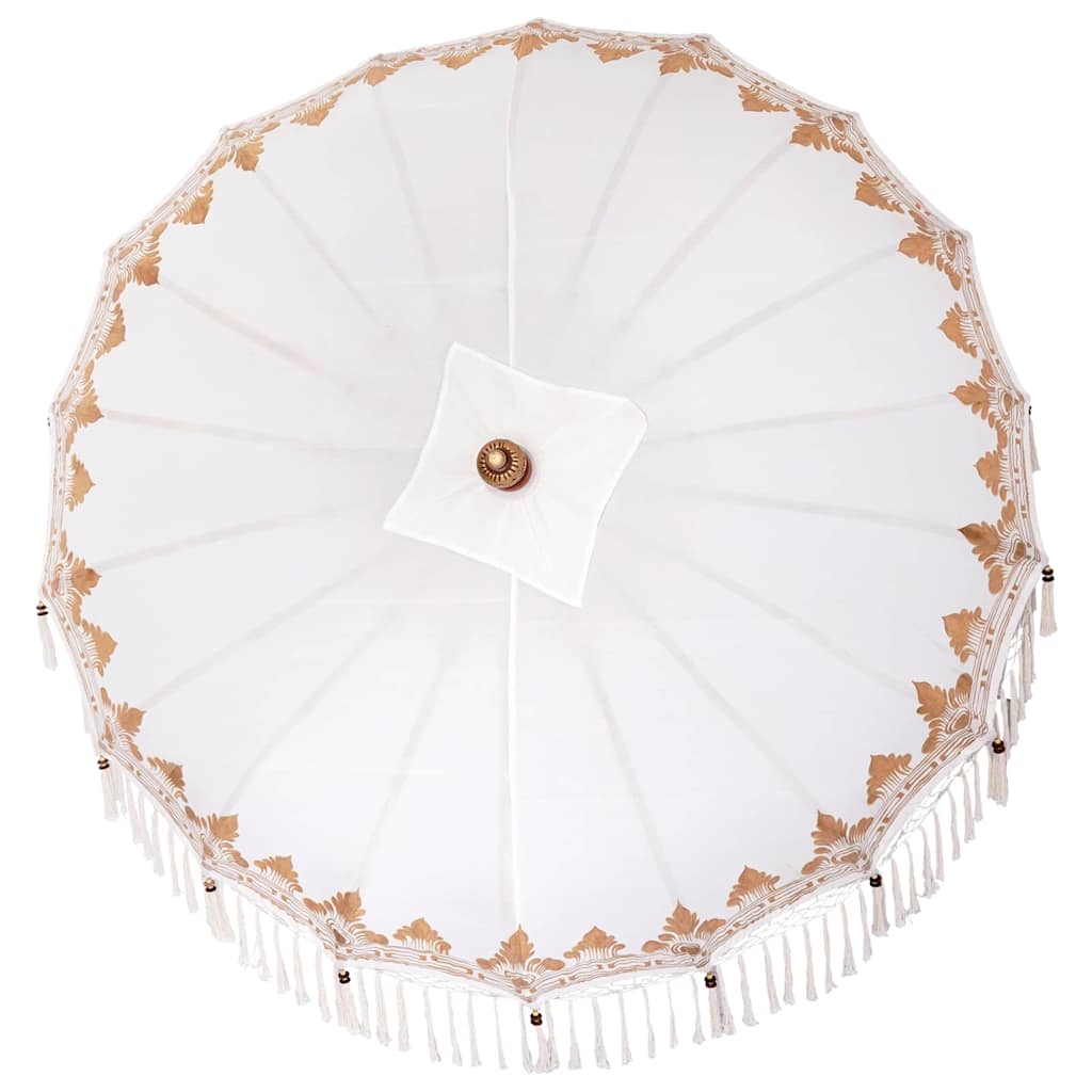vidaXL Balinese Parasol Crème (210-220) x 260 cm