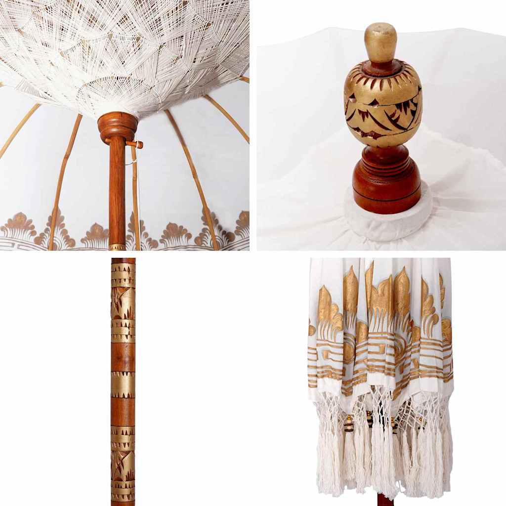vidaXL Balinese Parasol Crème (210-220) x 260 cm