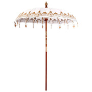 vidaXL Parasol Crème (210-220) x 260 cm Katoen en massief hout