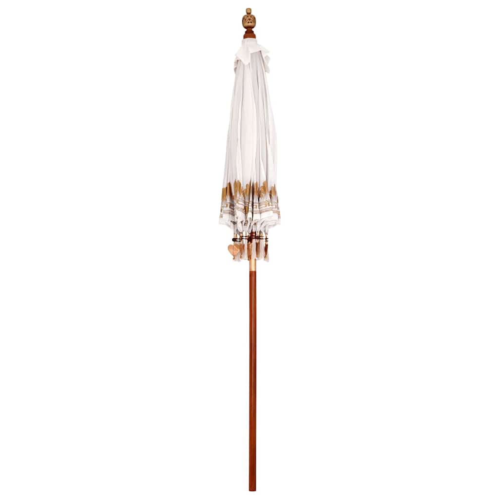 vidaXL Parasol Crème (210-220) x 260 cm Katoen en massief hout