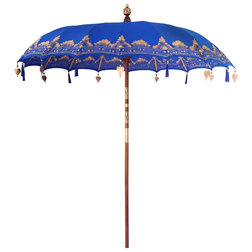 vidaXL Parasol Crème (210-220) x 260 cm Katoen en massief hout