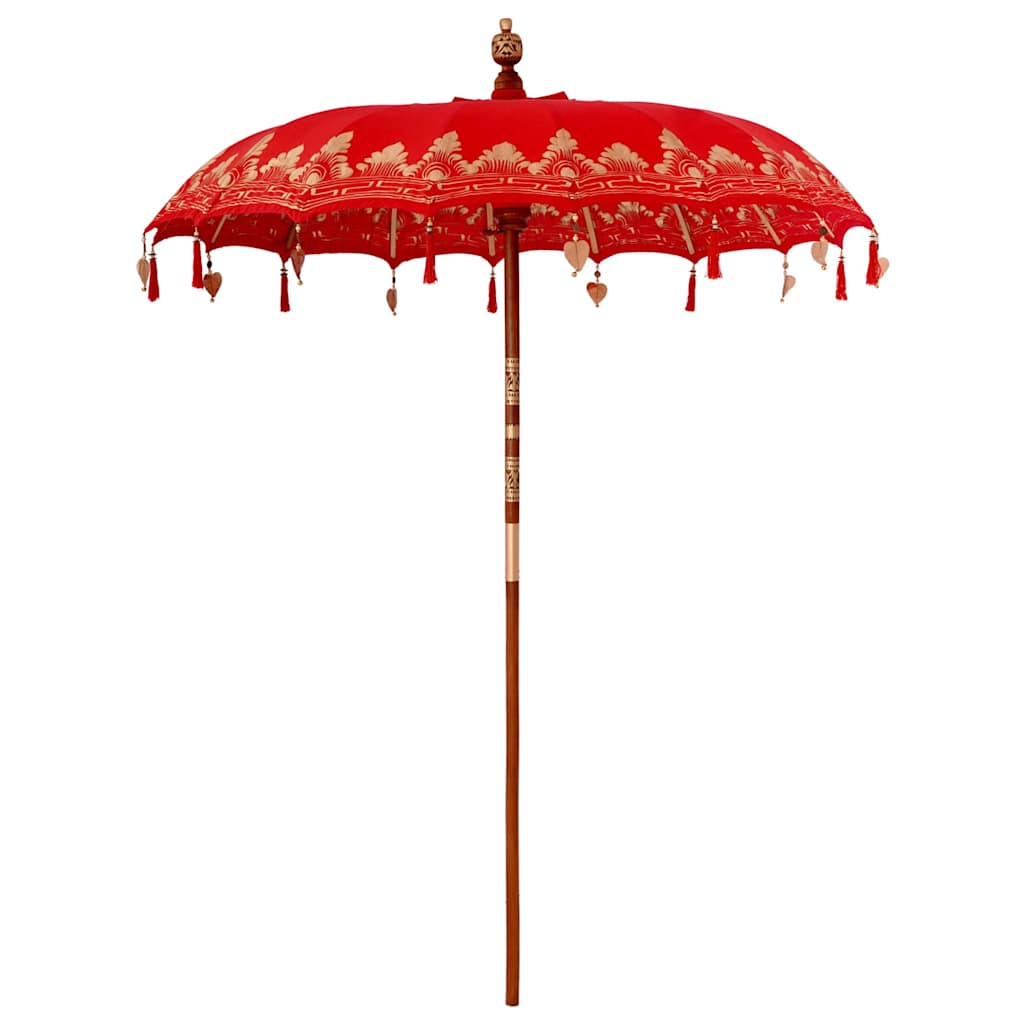 vidaXL Parasol Crème (210-220) x 260 cm Katoen en massief hout