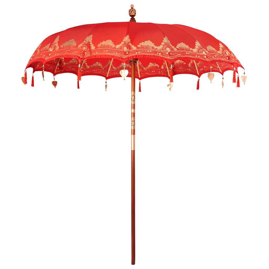 vidaXL Parasol Crème (210-220) x 260 cm Katoen en massief hout