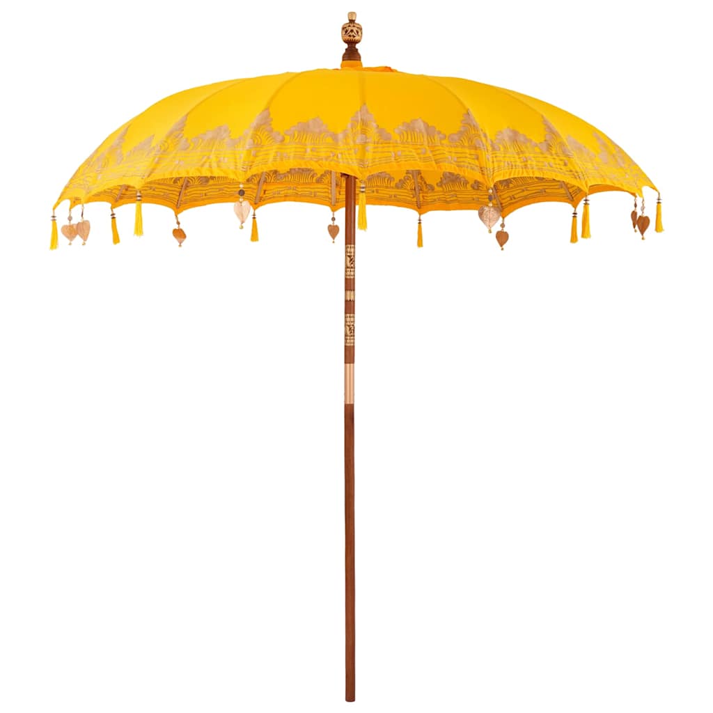 vidaXL Parasol Crème (210-220) x 260 cm Katoen en massief hout