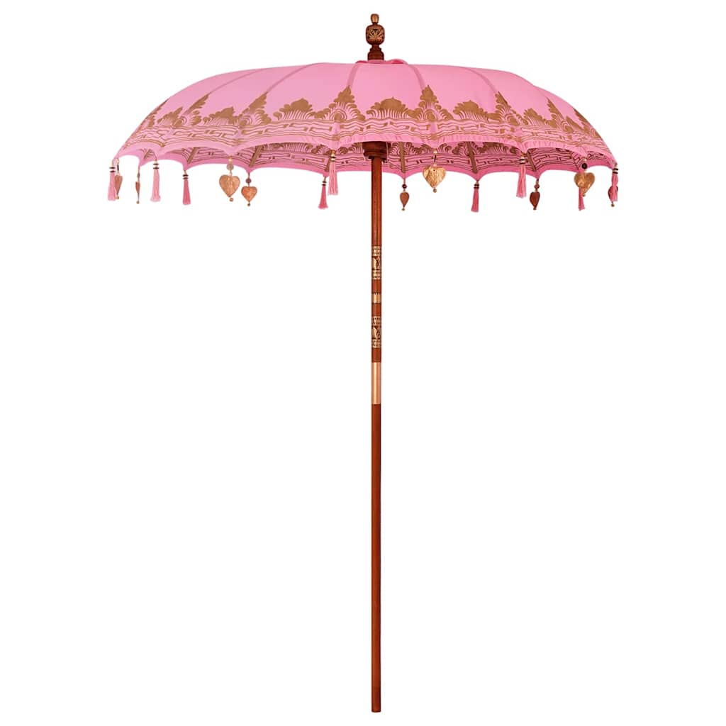 vidaXL Parasol Crème (210-220) x 260 cm Katoen en massief hout