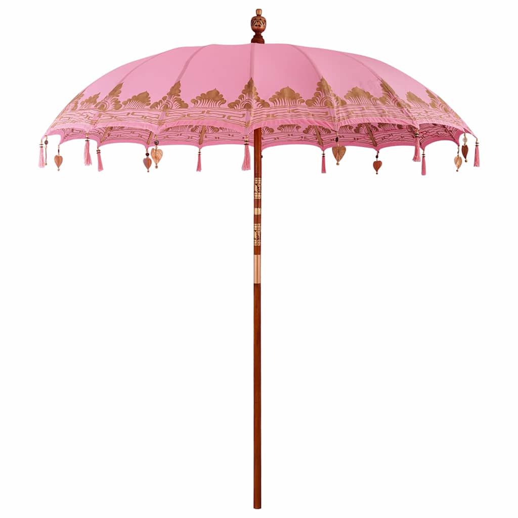 vidaXL Parasol Crème (210-220) x 260 cm Katoen en massief hout