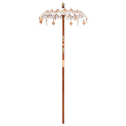 vidaXL Balinese Parasol Crème (90-100) x 260 cm Katoen en massief hout