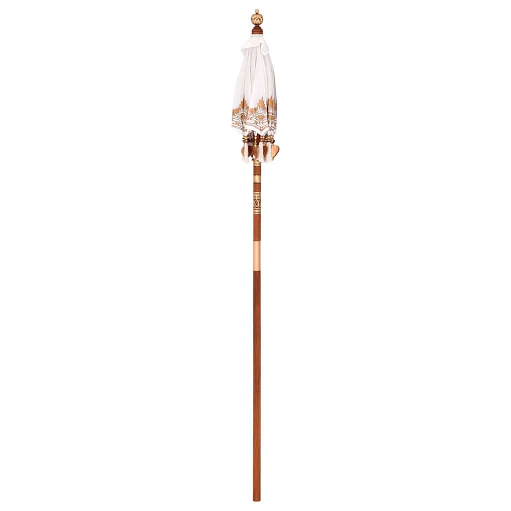 vidaXL Balinese Parasol Crème (90-100) x 260 cm Katoen en massief hout